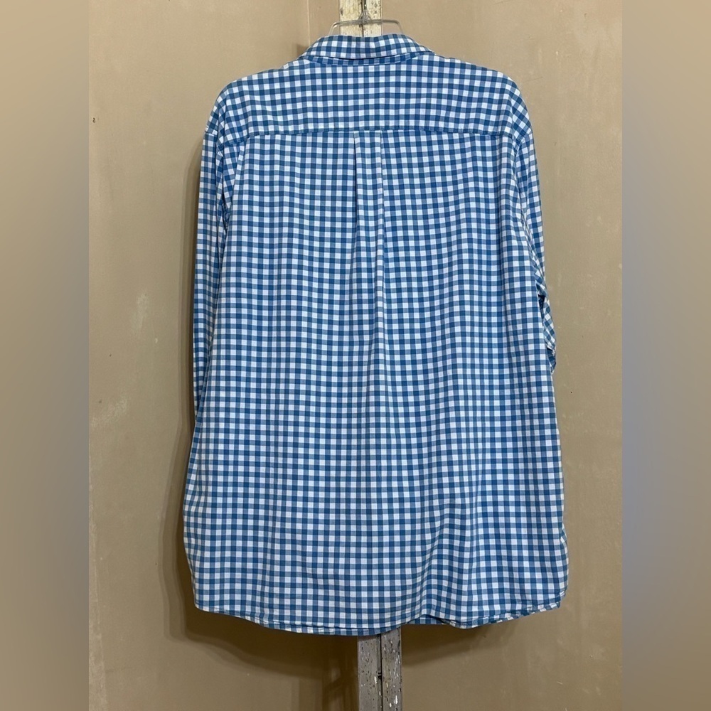 Amazon Essentials Blue and White Gingham Casual Button Down Shirt Regular Sz XL - Picture 3 of 7